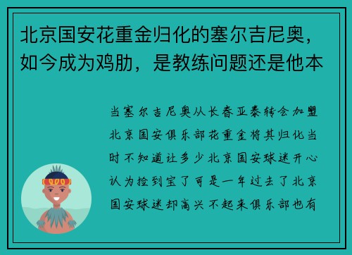 北京国安花重金归化的塞尔吉尼奥，如今成为鸡肋，是教练问题还是他本人问题？