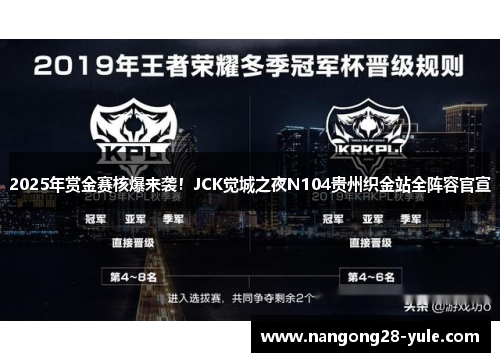 2025年赏金赛核爆来袭！JCK觉城之夜N104贵州织金站全阵容官宣